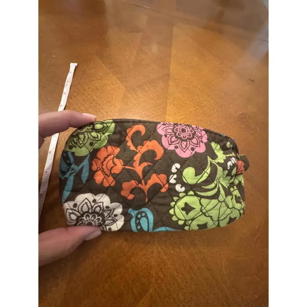 Vera Bradley Quilted Floral Pattern Small Cosmetic Bag